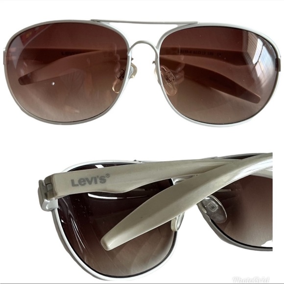 Levi's Other - LEVI’S Aviator Sunglasses White Gradient Brown Lens